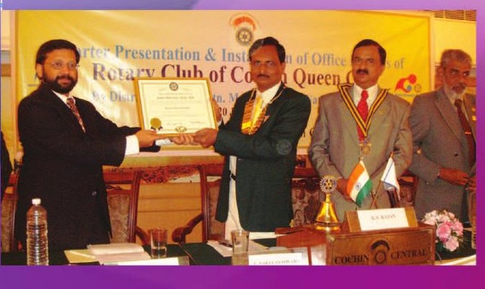 Charter presentation of Rotary Club of Cochin Queen City